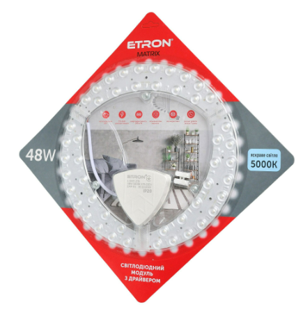 Світлодіодний модуль ETRON 1-EMP-278 48W Matrix 5000K IP20 коло 265 мм